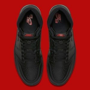 Black with detailed red jordans